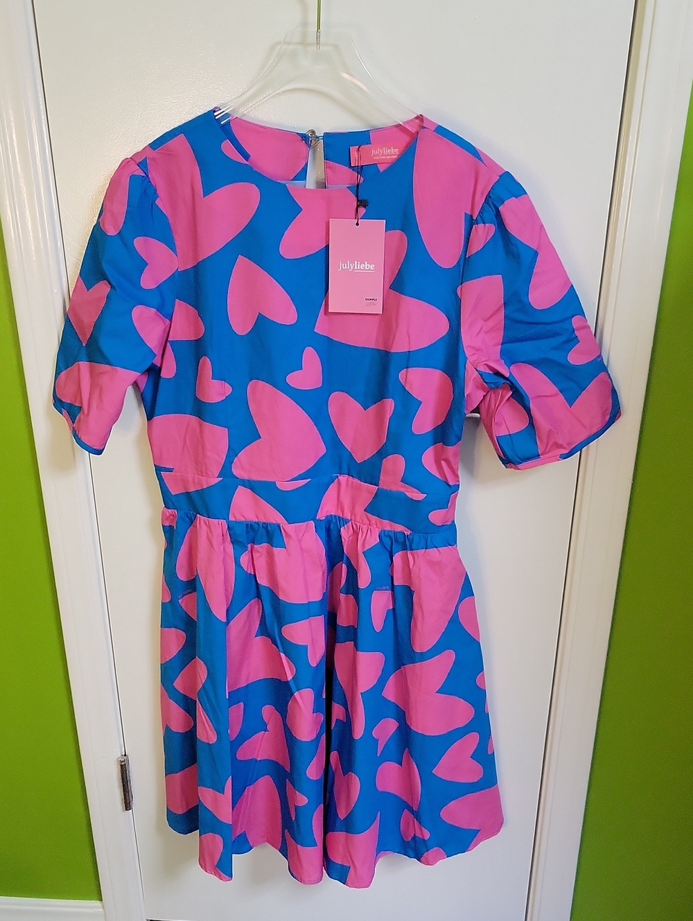 NWT julyliebe Blue & Pink Heart Print Dress